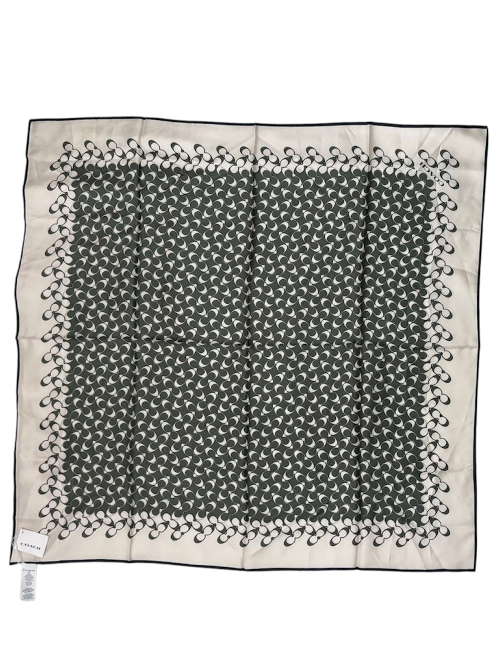 COACH Signature Silk Patterned Square Scarf